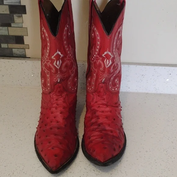 Red Western Cowboy Boots Size 10.5 Men - Picture 3 of 5